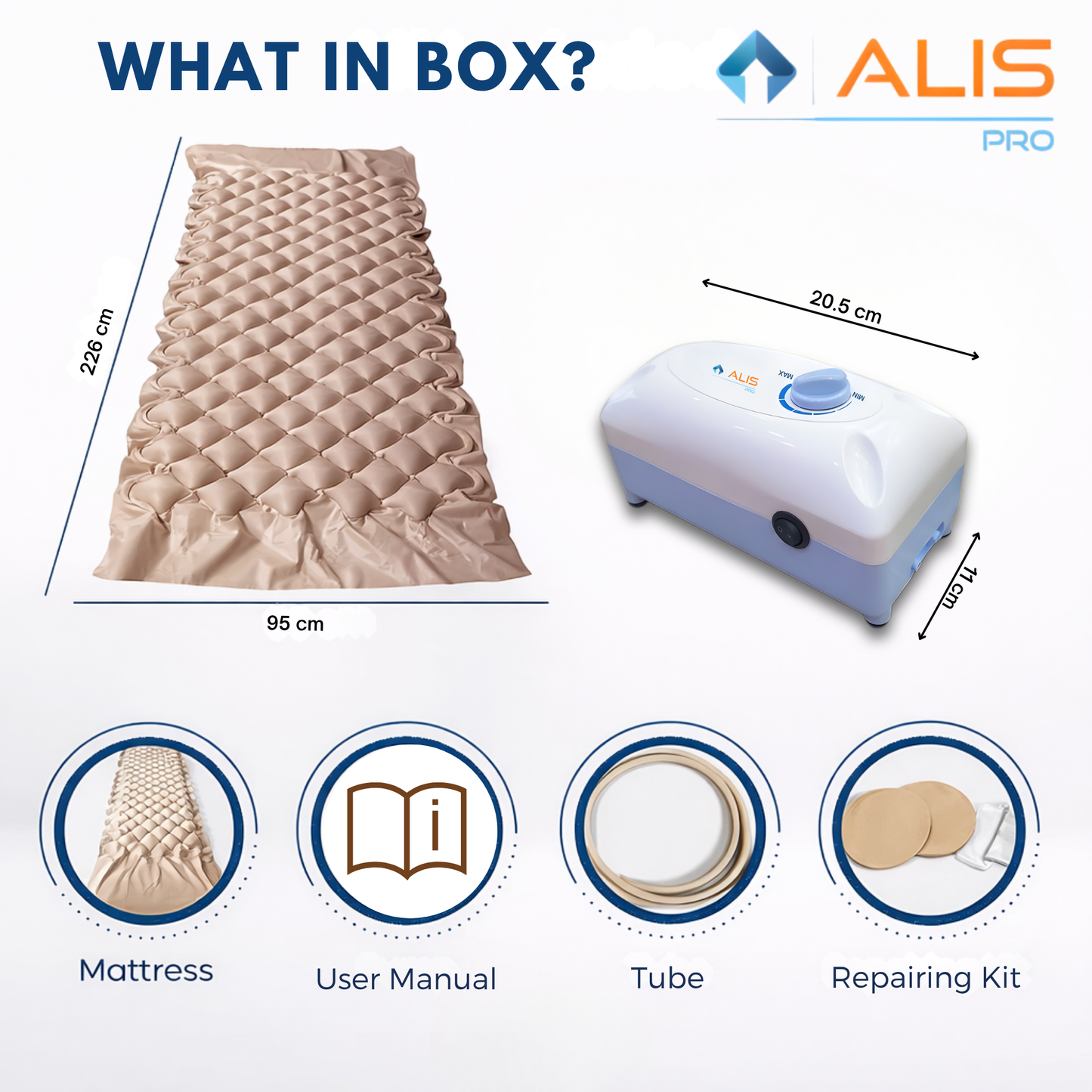 Anti Bedsore Bubble Air Mattress Portable - ROHS Compliant